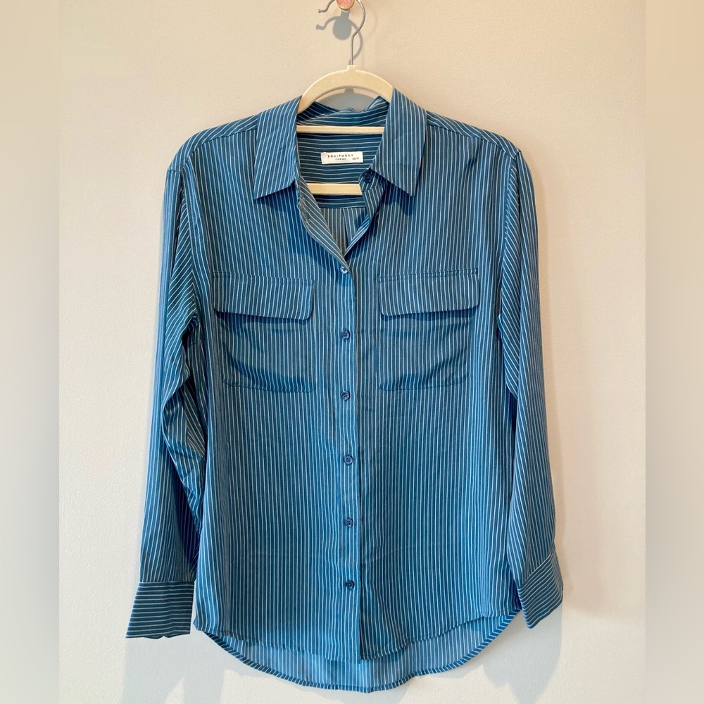 Equipment Blue Casual Button Down Shirt
